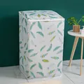 Waterproof washing machine cover with colorful feather pattern and zipper top opening - Top Loading Machine-Feather