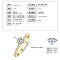 Detail view of 0.5ct Moissanite ring with premium plating and technical specifications - Classic Four-prong Moissanite Ring [k Yellow] / Size 5