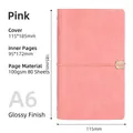 Pink A6 faux leather loose-leaf notebook with elastic strap and 80 inner sheets - Pink