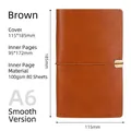 Brown A6 vintage faux leather notebook with elastic strap and 80 sheets of 100g paper - Tan