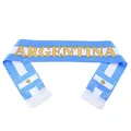 Argentina 2026 World Cup satin scarf with blue white stripes and golden text - 135cm / Argentina