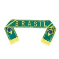 2026 World Cup Brazil fan scarf in green and yellow with tassels and national flag logo - 135cm / Brazil Style 01