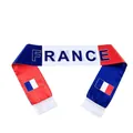 2026 World Cup France national team satin fan scarf with blue white red colors and fringe - 135cm / France Style