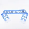 Argentina World Cup fan scarf in blue and white stripes with fringed ends - 135cm / Argentina Blue Text Style 02