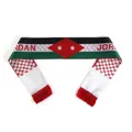 Jordan national flag satin scarf with red tassels and bold white lettering for world cup fans - 135cm / Jordan Style 01