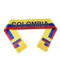 Colombia World Cup fan scarf in yellow, blue and red satin fabric with yellow tassels - 135cm / Colombia