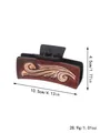 Western style reddish brown hair claw with beige embossed scrolls pattern design - Red Brown Scroll Pattern Embossed Style (90081)
