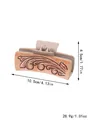 Brown western style shark hair claw clip with vintage embossed vine texture, 10.5cm length - Khaki Vine Pattern Embossed Style (90083)