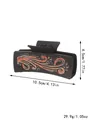 Matte black claw clip with orange cowboy patterns, size 10.5cm long for women's hair - Black Orange Abstract Flame Pattern Style (90241)