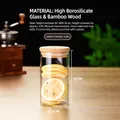 325ML glass storage jar with bamboo lid and dried lemon slices inside, H12cm x D6.5cm - Diameter 6.5 Cm * Height 12 Cm * Capacity Approximately 325 Ml / Clear