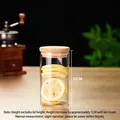 325ML glass storage jar with bamboo lid and dried lemon slices inside, H12cm x D6.5cm - Diameter 6.5 Cm * Height 12 Cm * Capacity Approximately 325 Ml / Clear