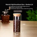 400ml clear borosilicate glass storage jar with bamboo lid for coffee beans - Diameter 6.5 Cm * Height 15 Cm * Capacity Approximately 400 Ml / Clear