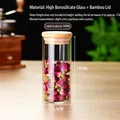 250ml glass storage jar with bamboo lid and 13cm height for dry rose buds storage - Diameter 5.3 Cm * Height 12 Cm * Capacity Approximately 250 Ml / Clear