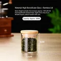 Small 100ml clear glass storage jar with bamboo lid for loose tea leaves and spices - Diameter 5.3 Cm * Height 6 Cm * Capacity Approximately 100 Ml / Clear