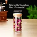 175ml glass storage jar with bamboo lid for dried rose buds 10x5.5cm size - Diameter 5.3 Cm * Height 10 Cm * Capacity Approximately 175 Ml / Clear