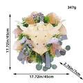 Ghirlanda di mucca delle Highlands con rose bianche e nastri decorativi, misura 45 cm - L2-18 Ghirlanda di Yak
