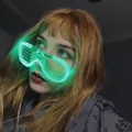 Occhiali LED a persiana verde neon per feste con filo luminoso fluorescente - Persiana / Verde