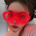Lunettes à persiennes LED rouges lumineuses pour festivals de musique et fêtes - Persienne / Rouge