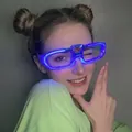 Cyberpunk LED glowing glasses in blue finish for music festivals and parties - Square / Blue