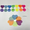 Set aus 320 Blatt bunte transparente Herz- und Rund-Index-Tabs für Schulbedarf - Rund Und Herzformen / Fluoreszierend Mehrfarbig