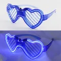 Blue heart-shaped LED shutter glasses for parties with dual light mode display - Heart / Blue
