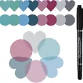 Translucent Morandi PET index tabs in heart and circle shapes for aesthetic marking - Morandi Color Set