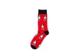 Vibrant red mid-calf crew socks featuring cute repeating French Bulldog pattern - Red Bulldog Nike SEC