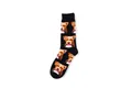 Chaussettes mi-mollet noires tendance avec motifs de têtes de bouledogue réalistes - Bouledogue Noir