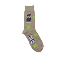 Chaussettes mi-mollet couleur avoine avec motifs de chiens Schnauzer et tennis - Schnauzer Avoine