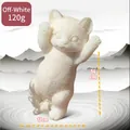 Cat squeeze stress relief toy in nude white color 120g weight for desk decoration - Raise Your Hand Naked White Cat Approx. 130g [baby-grade] Bouncy Soft Rubber To Squeeze. / Individual Packaging