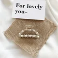 Pince à cheveux dorée semi-circulaire avec perles artificielles et strass brillants - Petite Perle Strass Demi-cercle