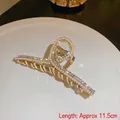 Pince à cheveux serpent dorée de 11,5 cm avec perles et strass pour femmes - Perle Strass Or (11.5cm)