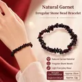 Pulsera de granate natural con piedras irregulares rojo oscuro, longitud 19 cm y 12 g - Granate Natural