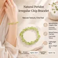 Pulsera tejida a mano con cristales de peridoto natural verde para parejas - Peridoto Natural