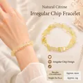 Pulsera tejida de citrino natural, joyería de cristal hecha a mano de 19cm de largo - Citrino Natural