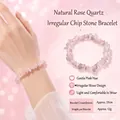 Natural rose quartz chip stone bracelet for women with pink crystal beads, 19cm length - Natural Rose Quartz