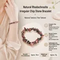 Natural rhodochrosite irregular stone bracelet with 19cm circumference and 12g weight - Natural Rhodonite