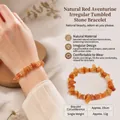 Handmade woven bracelet with natural red aventurine stones for a minimalist boho style - Natural Red Aventurine