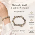 Natural labradorite irregular stone chip bracelet with woven cord and 19cm circumference - Natural Labradorite