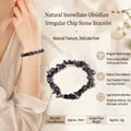 Handmade natural snowflake obsidian stone bead bracelet for men and women - Natural Snowflake Obsidian