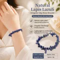 Minimalist deep blue lapis lazuli stone bracelet with golden pyrite flecks for women - Lapis Lazuli