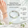 Natural fluorite chip stone bracelet in light green and purple colors with woven design - Natural Fluorite