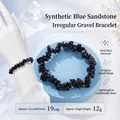 Deep blue synthetic blue goldstone gravel bracelet with sparkling stars effect - Synthetic Blue Goldstone