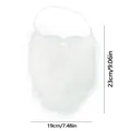 Detailed dimensions of white Santa Claus beard prop with elastic ear loops measuring 19x23cm - Classic Handlebar Mustache
