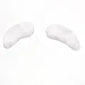 Close-up of fluffy white faux fur Santa eyebrows or mustache props for costumes - One Pair of Eyebrows