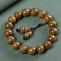 Liudaomu wenge wood prayer beads with water wave pattern and polished finish - Premium Old Liudaomu Wood 12mm*17 Beads (Gourd Accessory)