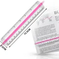 8-inch acrylic bar magnifier with pink tracking line and dual scale for reading - 15.5*2.5 / Rose Red Ruler Style