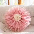 Pink 3D floral decorative pillow cover with multi-layer petals for sofa or bed - Pink Water Lily 02 (Cover Only) / Diameter 50CM
