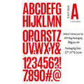 3 inch red uppercase letter and number stickers for DIY school wall decoration - Red