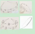 Set of four silver rhinestone headbands featuring stars, moons and butterfly charms - Silver 4-piece Set As Shown In Picture #47